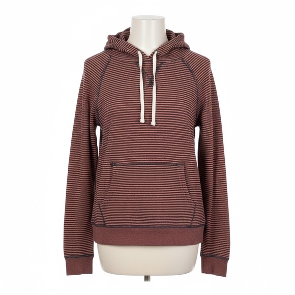 J. Crew Tops - J. Crew Red and Navy Striped Hoodie.